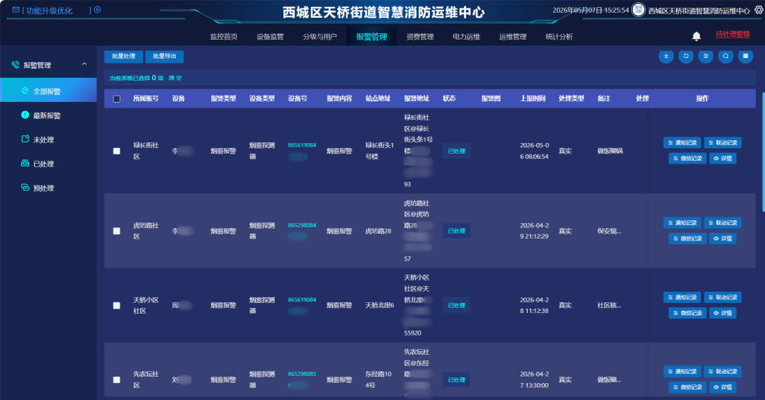 壹消平台告警管理界面,点击查看大图